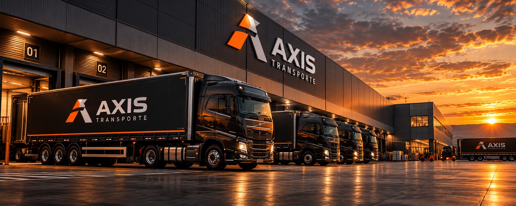 Frota conceitual da Axis Transporte em operação