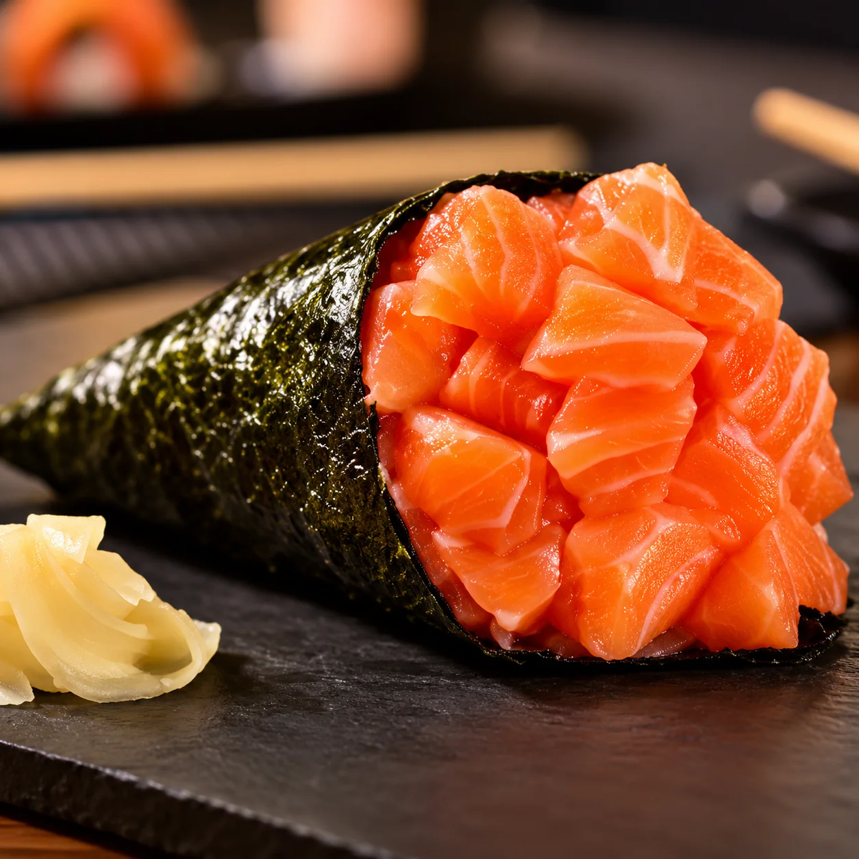 Temaki de salmão do Ayumi